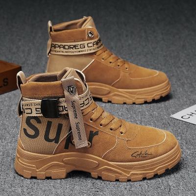 China 2021 new autumn and winter wild round head high-top trend Martin boots boots men's military boots men's shoes for sale