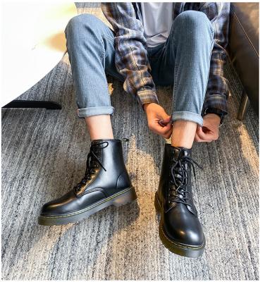 China 2021 autumn new fashion trend Martin boots men's high-top British style Korean tooling boots wild couple leather boots for sale