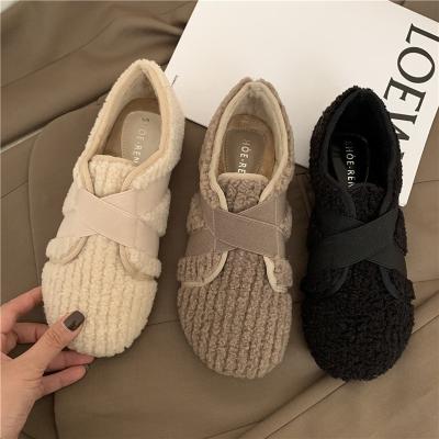 Chine Flat-bottomed plush shoes for women's outer wear for winter 2021 Single shoes à vendre