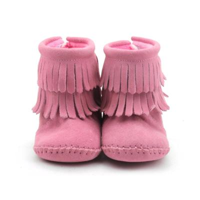 China Wholesale Winter Hard Sole Moccasins Kids Baby Long Knee Boots for sale