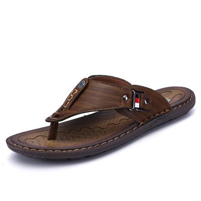 China Fashion Synthetic Leather Sandals For Men Summer Breathable Flip flops Men Slippers beach holidays all day wear daily for sale