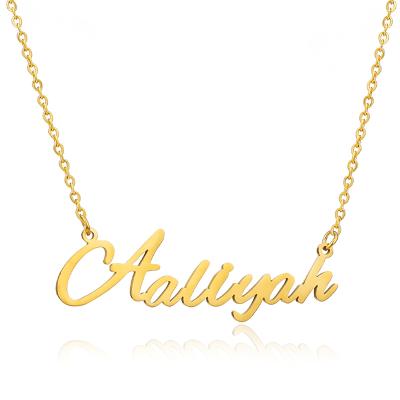 China Custom Stainless Steel Casual/Sporty Choker Name Necklace For Women Personalized Customized Nameplate Girlfriend Birthday Gift for sale