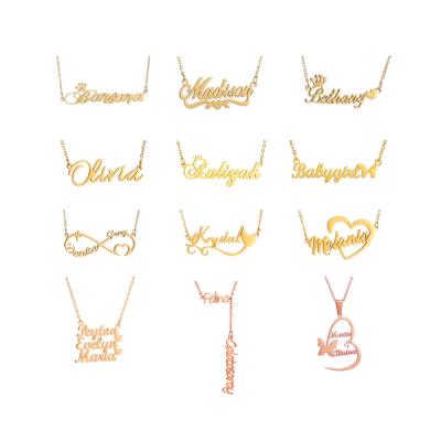 China Fast Delivery Custom Stainless Steel English Name Necklaces For Women Customized Clavicle Chain Necklace Wholesale for sale