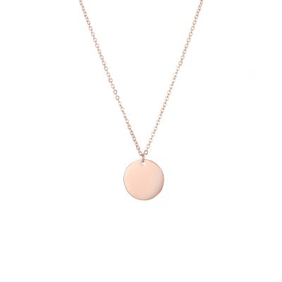 China Fast Shipping Multi Layered Stainless Steel Jewelry Necklace Gold Plating Coin Necklace Minimalist Pendant Layered Women for sale