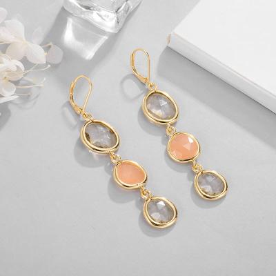 China Hot Selling Multiple Natural Water Drop Earrings Gemstone Water Drop Earrings Fast Shipping Handmade Girls Crystal Earrings For Women for sale