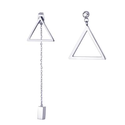 China FASHIONABLE Triangle 316L Steel Tiny Earrings Stud Earrings Ear Piercing Pin Ear Fashion Jewelry Tassel Earrings for sale