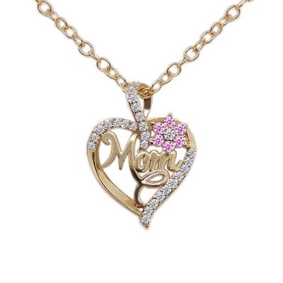 China Fast Shipping Diamond Love Pendant Letter Butterfly Micro-inlaid Necklace Mother's Lip Color Ladies' Day Gift For Women for sale