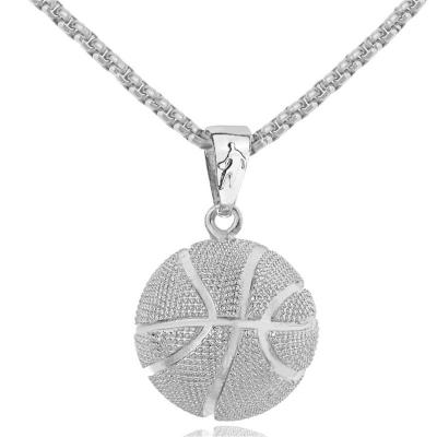 China Fashion Casual/Sporty Basketball Necklace Stainless Steel Necklace Sports Pendant Necklace For Men for sale