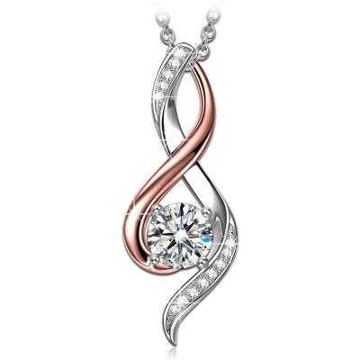 China Wedding Gift Women's Fast Delivery 925 Sterling Silver Cubic Zirconia Classic Pendant Necklace for sale