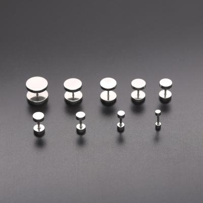 China Hypoallergenic Dumbbell Style Stainless Steel Stud Earrings Casual/Sporty Punk Blue Stud Earrings For Women Mens for sale