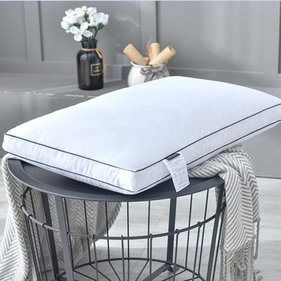 China Low Antistatic Pillow White Goose Feather Filling Cotton Fabric King Size Pillow for sale