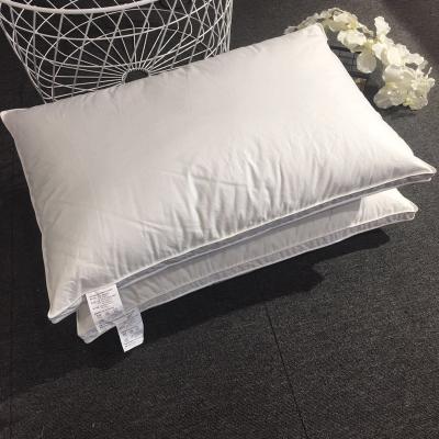 China Sleep Magnetic Hotel Pillow Breathable 3D Neck Rest Silk Fabric Goose Down Feather Filling Washable Home Running Pillows for sale