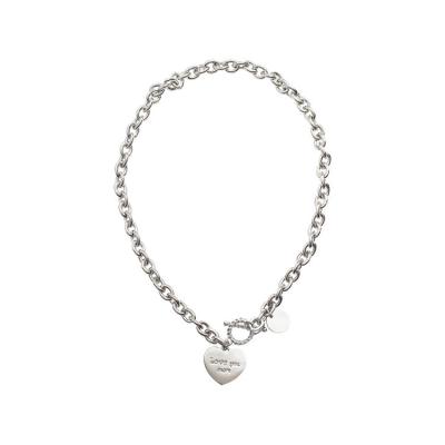 China New Design FASHIONABLE Personality Heart Shape Link Chain Statement Cool Punk OT Choker Necklace For Women Men Boy Girls for sale