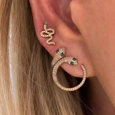 China Trendy Punk Women Design Snake Stud Earring Gold Plated Jewelry 18k Fashion Girl Jewelry High Quality Wholesale for sale