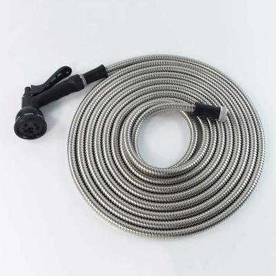 China Forever Adjustable Steel Hose 50' 304 Stainless Steel Garden Hose - lightweight, kink-free, and stronger than ever, durable and easy to use for sale