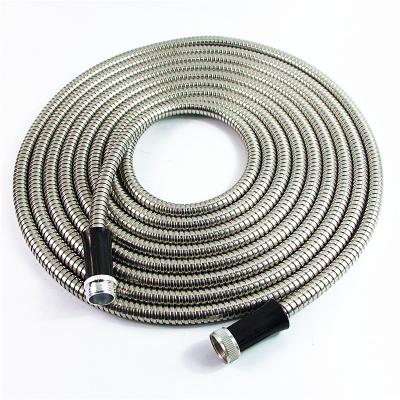 China 304 Stainless Steel Flexible Metal Shower Hose Expandable Water Hose With Aluminum Connector for sale