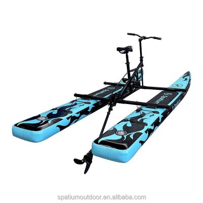 China Warter Sports New Design Spatium Water Bike Pedal Boat Inflatable Single Pedal Boat Floating Bicycle For Sale for sale