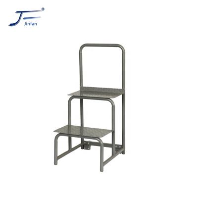 China Durable Steel Supermarket And Warehouse Mobile Platform Step Ladder Trolley Climbing Trolley for sale