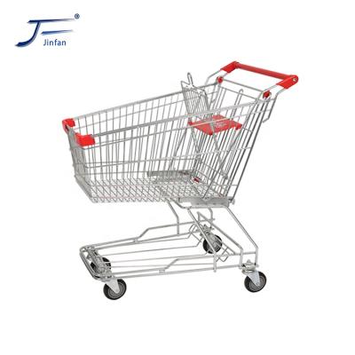 China Wholesale Steel Supermarket Store Unfolding Metal Asian Style Shopping Trolley for sale