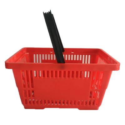 China 1) Supermarket 2)stores supermarket and store red shopping basket pp plastic material with single hand lever for sale