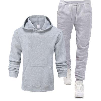 China Anti-wrinkle Bulk spring jogger jumpers gym cotton polyester plain embroidery custom print hoodie sweatpants set for sale