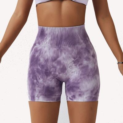 China Anti-Bacterial Yoga pants tie dye leggings quick drying fitness leggings shorts womens yoga leggings active custom logo shorts for sale