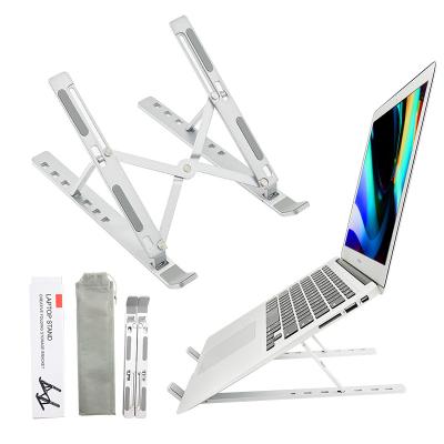 China (Size) Height Adjustable Folding Aluminum Laptop Stand Riser Laptop Stand Portable Desk Stand For Office for sale