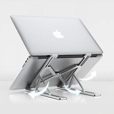 China Laptop Stand (Height) Metal Aluminum Alloy Notebook Stand Folding 7 Adjustable Flexible Angles Desk for sale