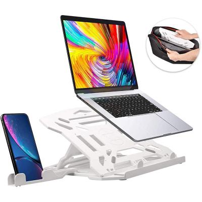 China Cheap Adjustable 360 ​​Degree Rotatable Portable Desktop Plastic Laptop Stand (Height) With Phone Holder for sale