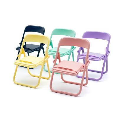 China Adjustable Cheap Colorful Chair Form Foldable Portable Lightweight ABS Cell Phone Stand Plastic Cell Phone Holder for sale