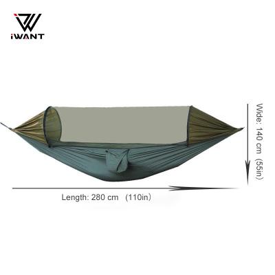 China Adult Automatic Portable Anti-rollover Mosquito Net Hammock Outdoor Nylon Mosquito Hammock For Camping for sale