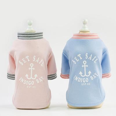 China New Anchor Spring Summer Pet Shirt Dog Stocked Cotton T-shirt Casual Cat Clothes Dog Clothes for sale