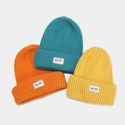 China COMMON Loose Big Chief Warm Knit Hat Autumn And Winter Increasing Hat Women Men Thickened Solid Color Beanie Hat Slouchy for sale