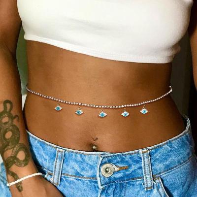 China Pretty Sexy Bing Butterfly Waist Chain Crystal Belly Chain Women Summer Beach Bikini Waist Body Chain For Women Girls for sale