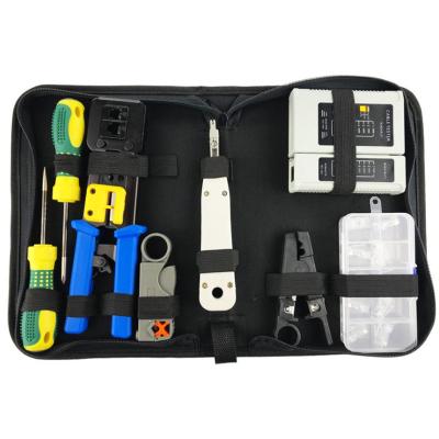 China Network Repairing Professional 8PCS Computer Maintenance Cable Tester Network Repair Tool Kit Rj45 Crimp Tool Kit For CAT5/CAT6 for sale