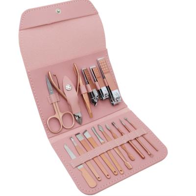 China Professional Finger Manicure Set Nail Clippers Kit 16Pcs Pedicure Care Tools Grooming Kit for Travel or Home for sale