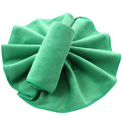 China Car Microfiber Cleaning Towel Double Layer Car Wash Drying Cleaning Cloth For Polishing Drying for sale