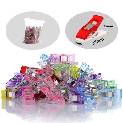 China Universal Sewing Craft Staples 100pcs/bag 27mm Mini Assorted Colors Plastic Wonder Sewing Staples For Quilting for sale