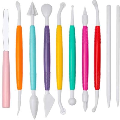 China Arts and Crafts 10 Pieces of Plastic Clay Tools Modeling Clay Tools for Kids Shaping and Sculpting for sale