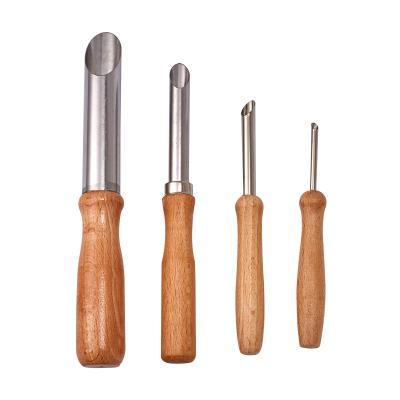 China Arts and Crafts 4 PCS Stainless Circular and Wooden Clay Hole Cutters for Pottery and Sculpting for sale