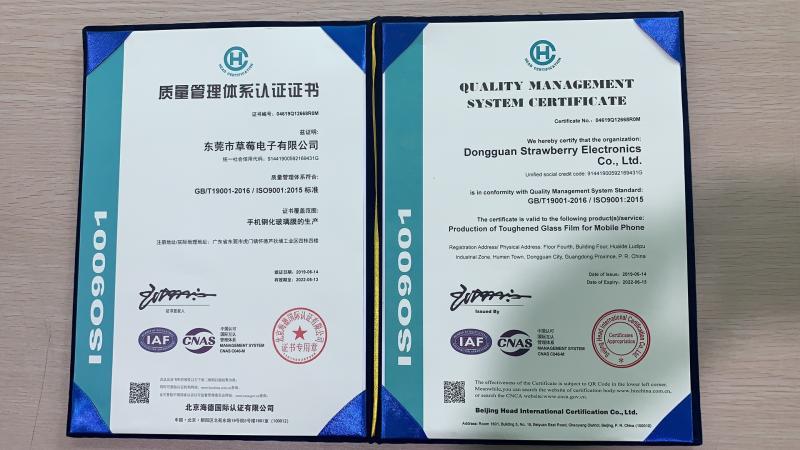 ISO9001 - Dongguan City Strawberry Electronic Co., Ltd.