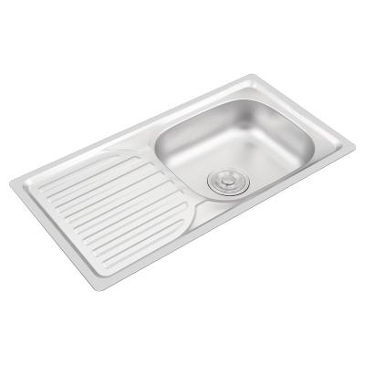 China Without Faucet LS-7540T Single Bowl Farmhouse Kitchen Sink With Drainer Stainless Steel Cheap Single Bowl Kitchen Sink for sale