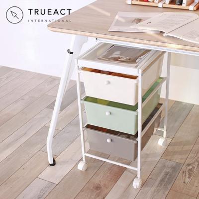 China Taiwan Modern Organizer Trolley Rolling Plastic Drawers Storage Trolley for sale