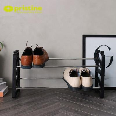 China Two-Layers Non Steel Tube Metal Shoe Rack With Iron Tube for sale