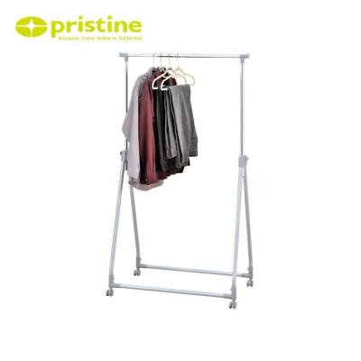 China Folding Made in Taiwan Modern Folding Portable Commercial Rolling Rolling Hanging Rolls Block Metal Clothes Cloth Clothing Garment Display for sale