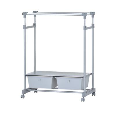 China Metal Garment Rack Clothes Hanging Rack With Drawers for sale