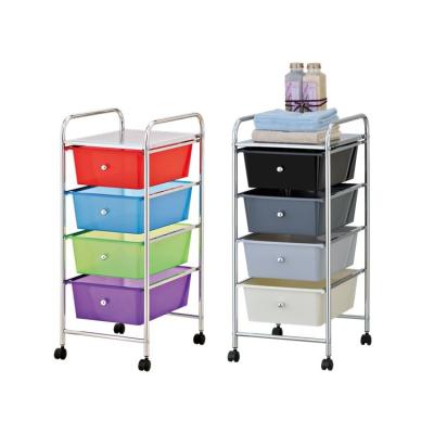 China Mobile Plastic Tools 4 Tier Storage Cabinet Organizer for sale