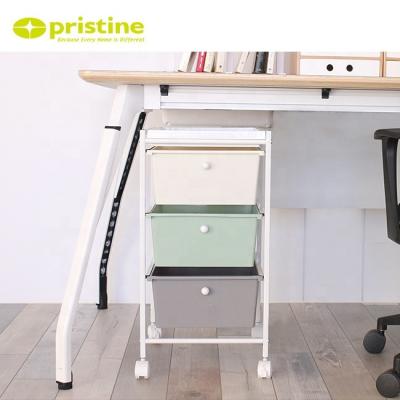 China Modern 3-PP Organizer Rolling Plastic Storage Drawers Organizer Trolley Trolley With PP Tray On Top Trolley for sale