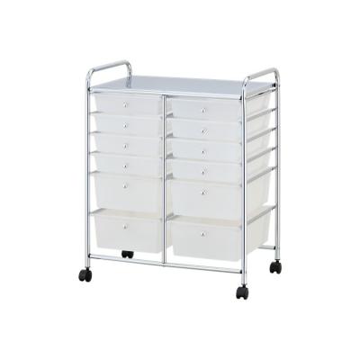 China Living room made in Taiwan plastic storage cart with 12 drawers for sale