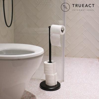 China Modern Made in Taiwan Bathroom Accessories White Chrome Black Toilet Paper Roll Holder Free Standing Holder For Bathroom for sale